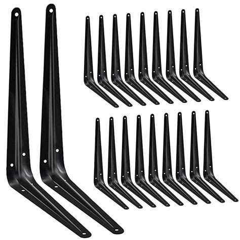 metal l hook bracket for wood|Shelf Brackets 12 Inch, Heavy Duty Black Metal .